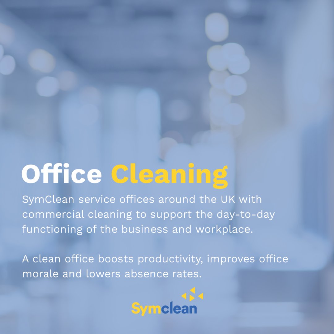 Lower absence rates and boost office morale with commercial cleaning services 🪄⁠
⁠⁠
SymClean offers nationwide cleaning services, to keep workplaces cleaner and healthier. ⁠
⁠
Find out more online at SymClean -  symclean.co.uk/commercial-cle… ⁠