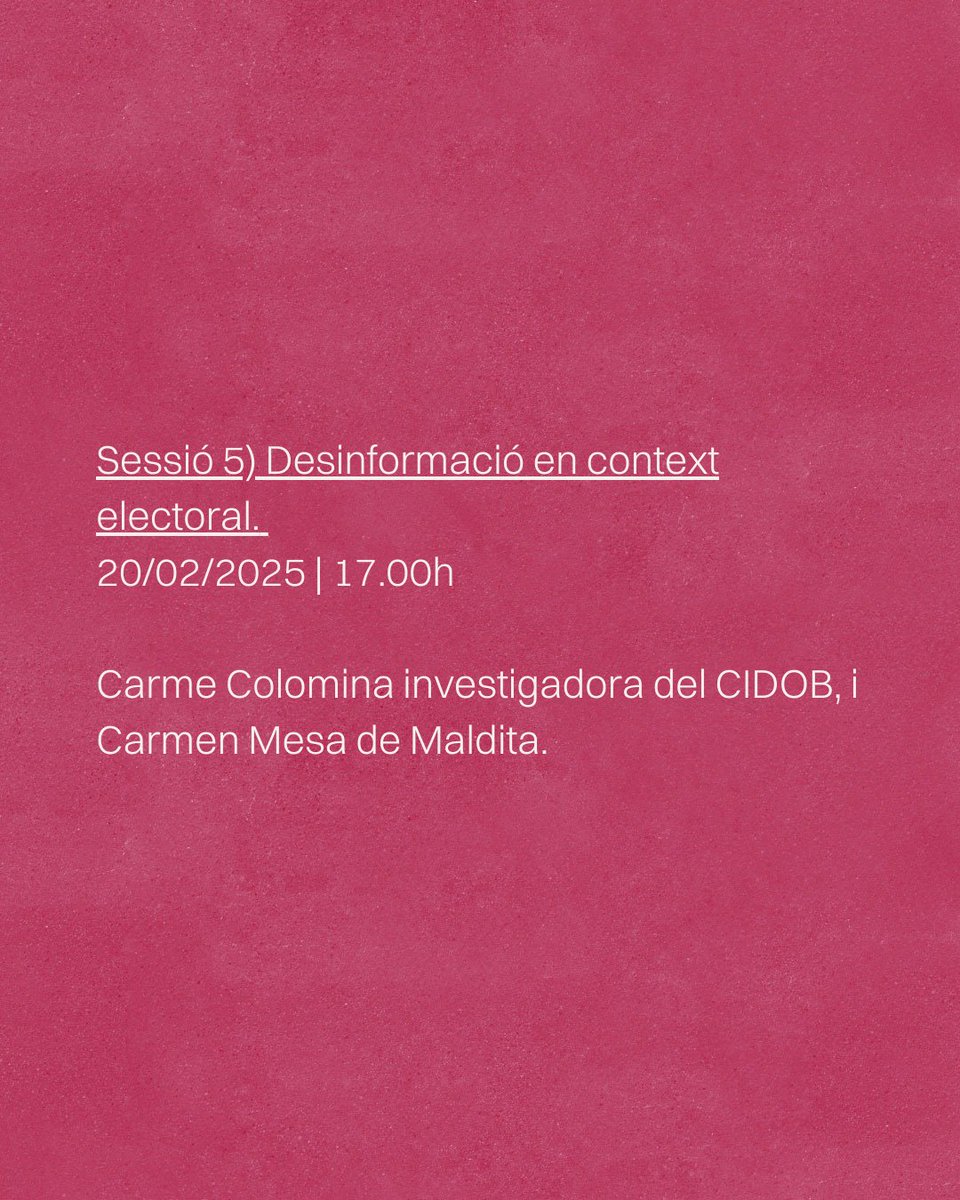 📢 Curs online de <a href="/novact__/">NOVACT</a> i <a href="/unicomplutense/">Complutense</a>

🔍 Desinformació i els seus impactes en la política i societat

🗓 Del 15/01 al 25/03/2025 
⏰Cada dijous de 17h a 19h
📚 5 sessions temàtiques amb experts de renom

Inscriu-t'hi ara: ucm.es/estudios/2024-…