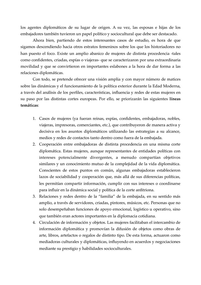 ProyectoPyRep's tweet image. 𝐏&amp;amp;𝐑 📣𝐂𝐅𝐏

⚡️⚡️Deadline:  1 week left!⚡️⚡️

#CFP 📢: &quot;Agentes diplomáticas: El papel de las mujeres en la política exterior durante la Edad Moderna&quot;

¿Te interesa?
🫵¡Estás a tiempo para enviar tu propuesta!

+Info: uam.es/FyL/Agentes-Di…

#CallForPapers #AcademicX #CFP2025