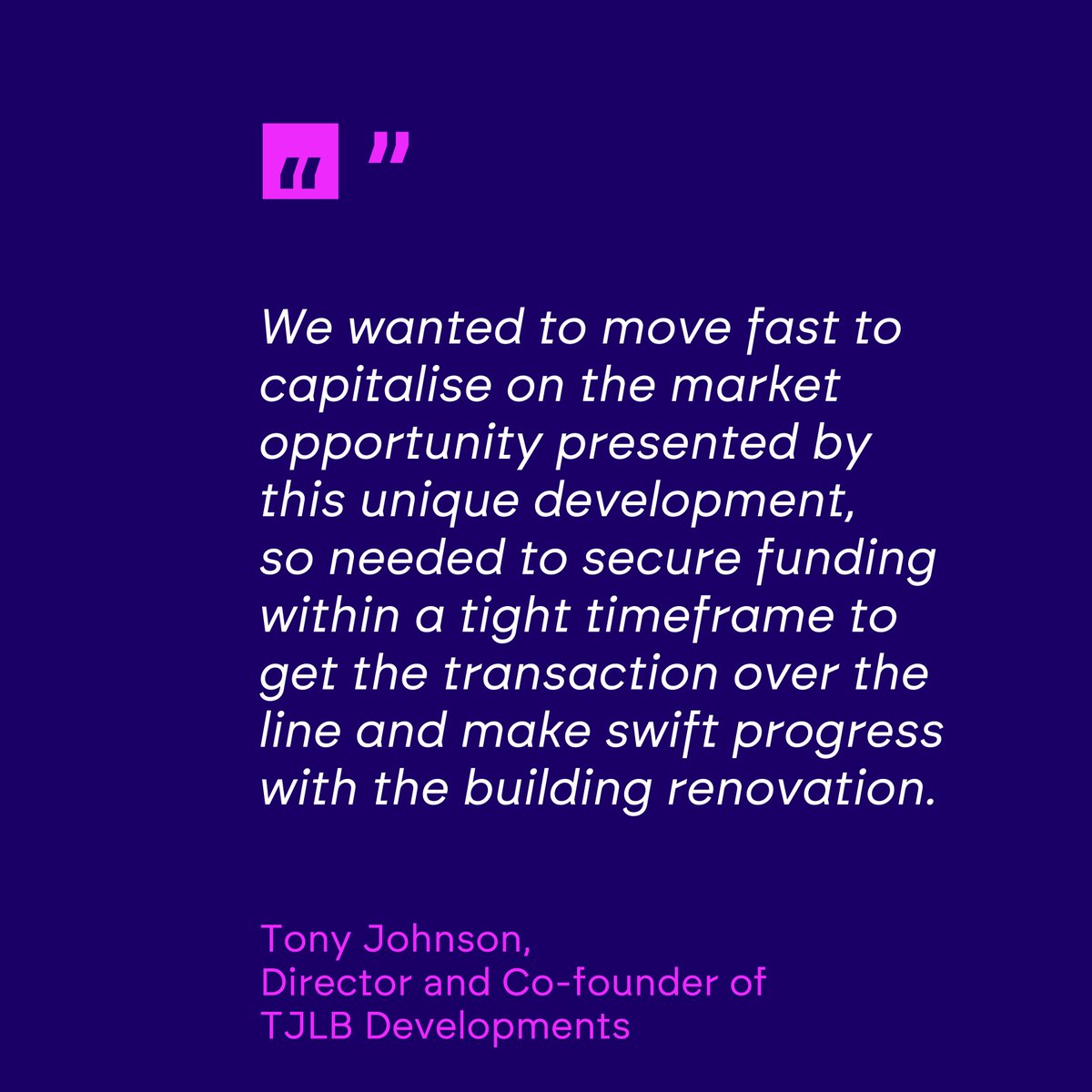 North East property entrepreneurs secure £315,000 to launch new business and make first acquisition

Tony Johnson, Director and Co-founder of TJLB Developments said...