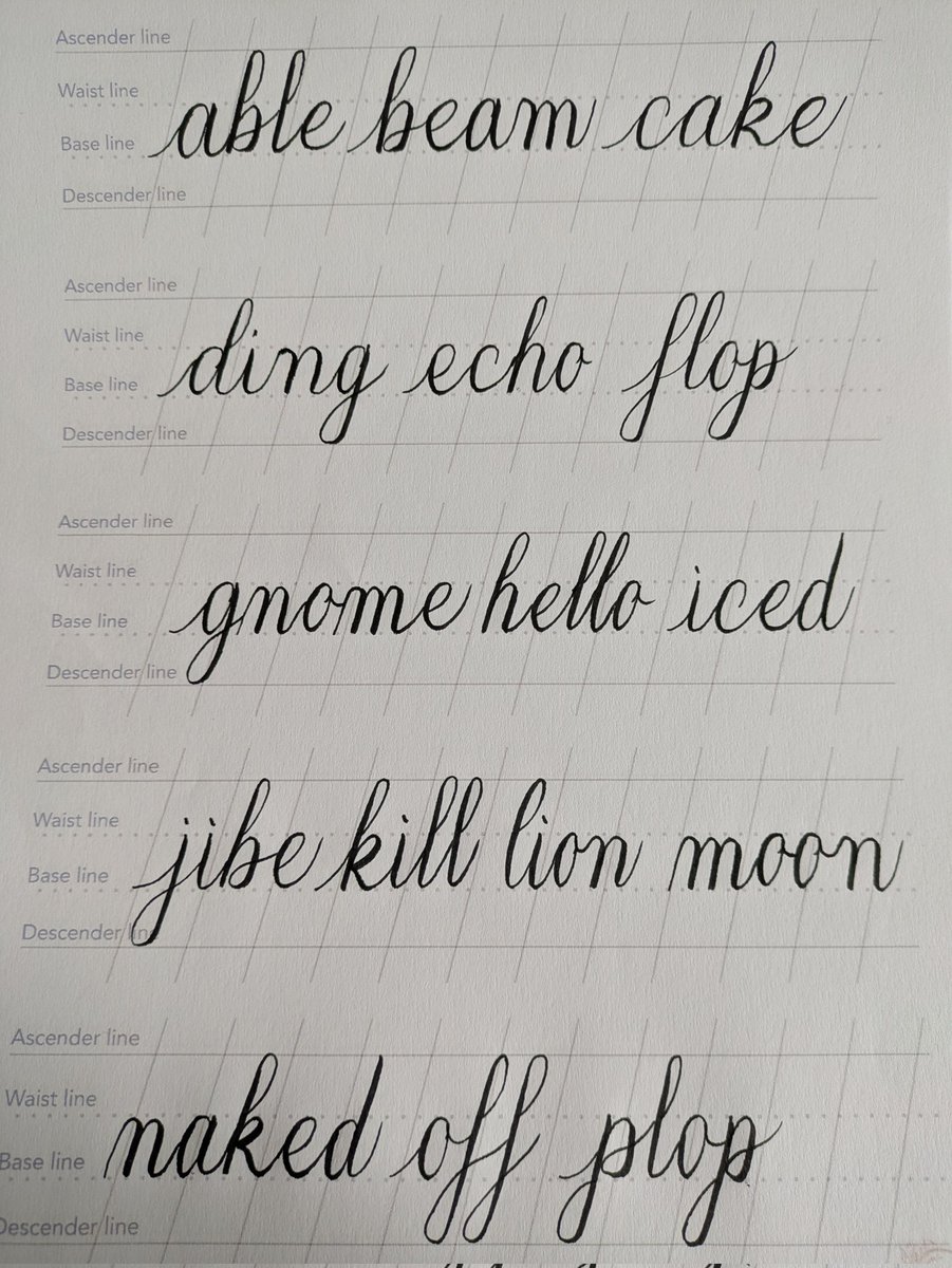 I've been learning calligraphy for the last couple of weeks. I'm only up to letter P, hence the somewhat odd selection of words here but it's coming on nicely! 😍