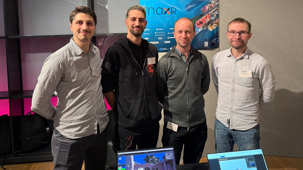 max_r_eu's tweet image. In Nov 2024, FABW, @BBC and @disguise_one represented MAX-R at @CVMP, with advances in AI animation, XR collaboration, #VP &amp;amp; live broadcasting.
Next up: Berlinale | European Film Market, Feb 13-19, 2025 - showcasing #DigitalLocations innovations.
#MAXR #EFM2025 #Sustainability