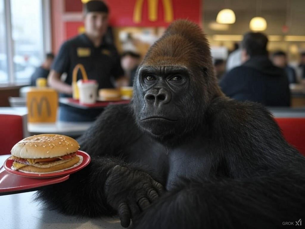 “It’s ok jeets, someone will need to put the fries in the bag” Harambe
