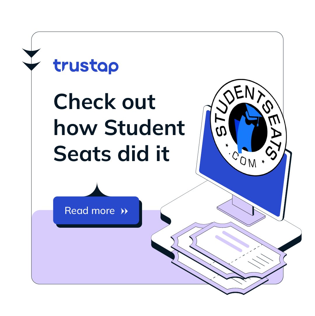 When American ticketing marketplace Student Seats teamed up with Trustap, their business soared, with ticket sales jumping from $170,000 to $1.4m.

Discover how Trustap’s innovative solution and dedicated team were absolute game changers in their story: ow.ly/2mOb50UAT9q
