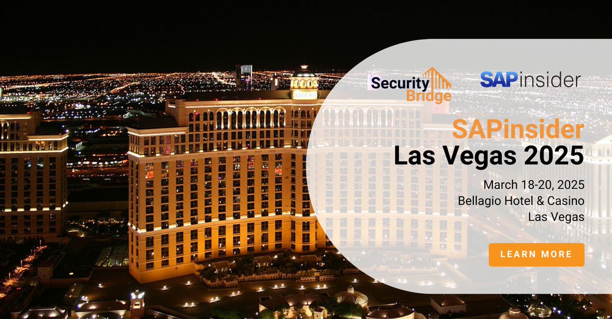 _securitybridge's tweet image. SecurityBridge is heading to SAPinsider 2025 in Las Vegas! 

Discover how we’re revolutionizing SAP security with real-time threat detection and automated protection.
Learn more 👉 securitybridge.com/events/sap-sec…

#SAPSecurity #SAPInsider2025 #SecurityBridge