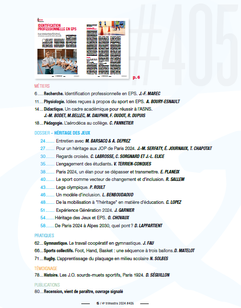 EditionsEps's tweet image. le numéro 405 consacré à l&apos;Héritage des JOP est arrivé chez vous 🙌
revue-eps.com/fr/revue-ep-s-…