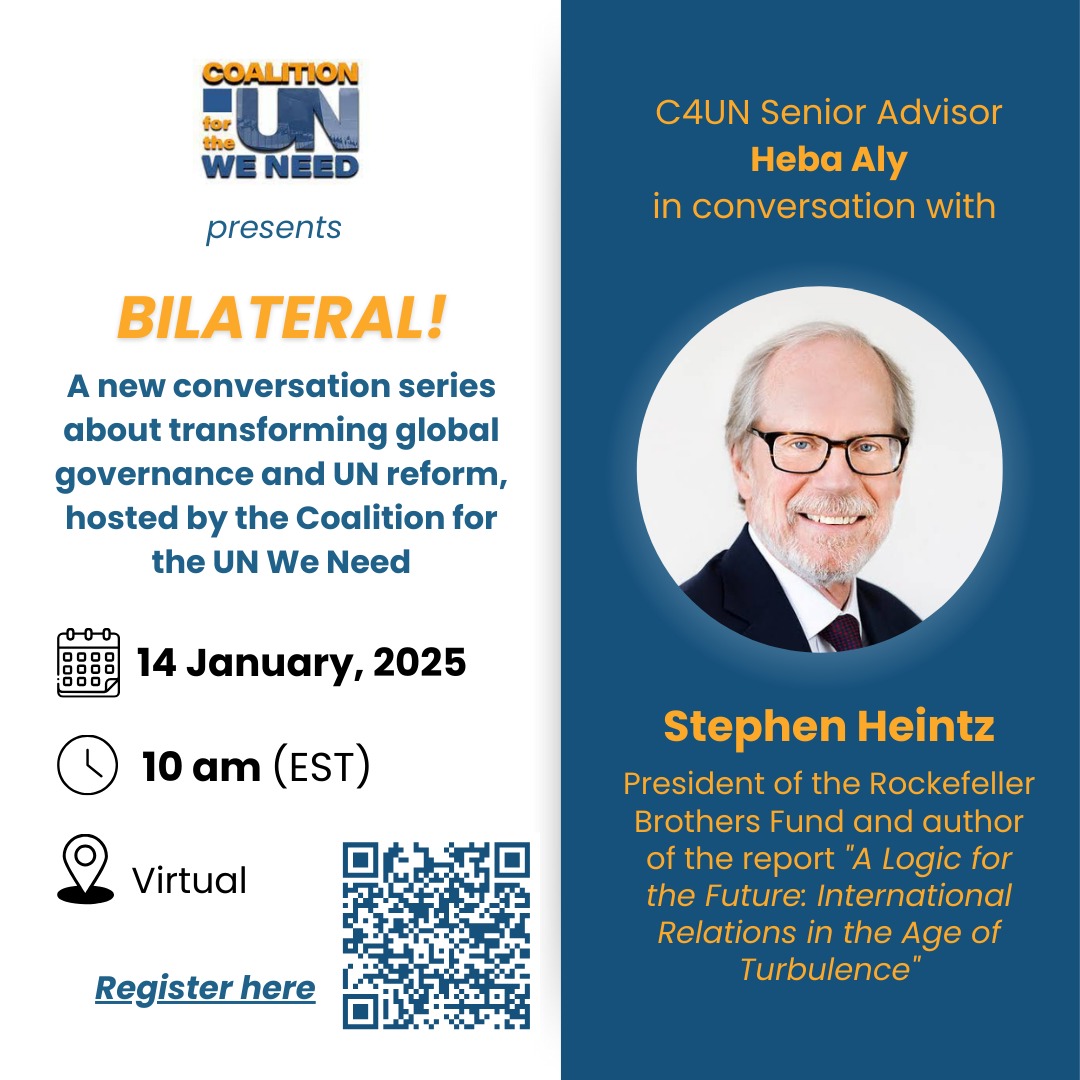 GGIN (@gginetwork) on Twitter photo Don’t miss the Bilateral Series by <a href="/c4unwn/">Coalition for the UN We Need</a>! @hebajournalist hosts Stephen Heintz, <a href="/RockBrosFund/">RockBrosFund</a> President & author of "A Logic for the Future: International Relations in the Age of Turbulence"
Register: bic-org.zoom.us/webinar/regist… Don’t miss the Bilateral Series by <a href="/c4unwn/">Coalition for the UN We Need</a>! @hebajournalist hosts Stephen Heintz, <a href="/RockBrosFund/">RockBrosFund</a> President & author of "A Logic for the Future: International Relations in the Age of Turbulence"
Register: bic-org.zoom.us/webinar/regist…