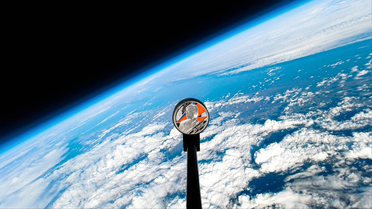 Today would have been David Bowie's 78th Birthday.

Back in 2020, we launched the commemorative coin from our Music Legends collection to an altitude of 35,656m to make Bowie become a real life 'Starman' 🌌✨