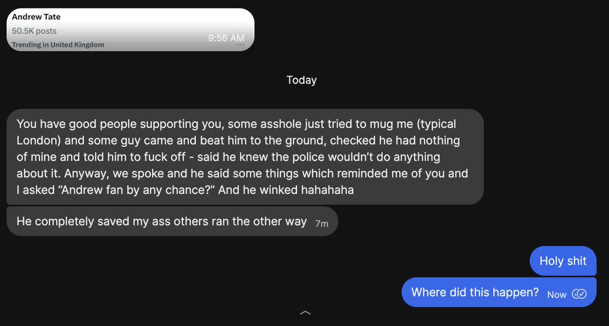 Cobratate's tweet image. Recieved this message 15 seconds ago.