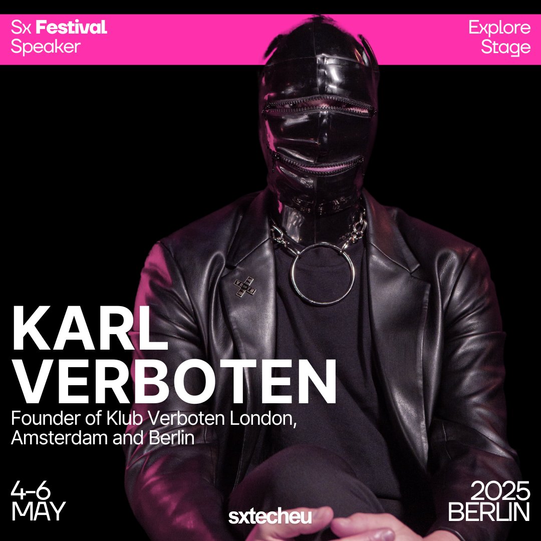 Sx Tech (@sx_tech) on Twitter photo We’re happy to welcome @karlverboten, founder of <a href="/KlubVerboten/">Klub Verboten</a> a speaker at the Sx Festival on May 5, 2025! Get your tickets - sxtech.eu We’re happy to welcome @karlverboten, founder of <a href="/KlubVerboten/">Klub Verboten</a> a speaker at the Sx Festival on May 5, 2025! Get your tickets - sxtech.eu