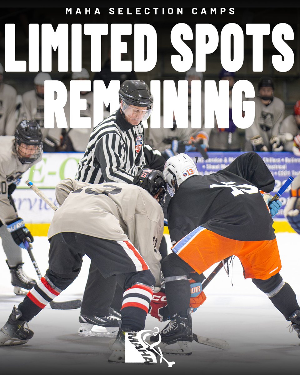 Limited spots remain for the 2025 MAHA Player Selection Camps, and registration is slated to close on Sunday! Click on the link below for the latest info and how to register:

🔗: maha.org/page/show/1204…