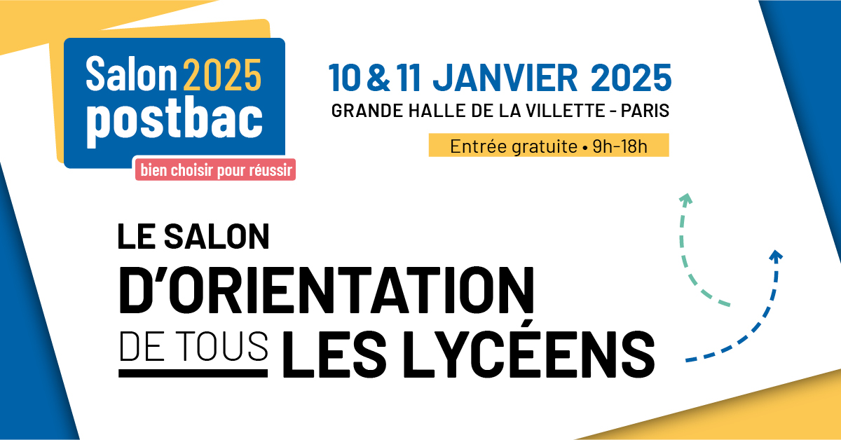 parcoursup_info's tweet image. 📢 Mercredi 15 janvier : ouverture des inscriptions sur Parcoursup.

🤔 Des questions sur votre projet d&apos;orientation ? Venez participer au @salon_Postbac vendredi 10 et samedi 11 janvier à Paris à la grande halle de la Villette.

☑️ Inscription gratuite : reussirpostbac.fr