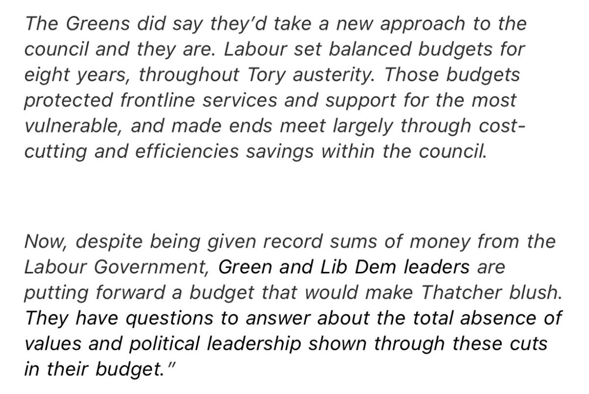 NEW: Bristol Labour leader Tom Renhard has accused Green and Lib Dem leaders on the city council of “putting forward a budget that would make Thatcher blush” with proposals that “target Bristol’s worst-off”