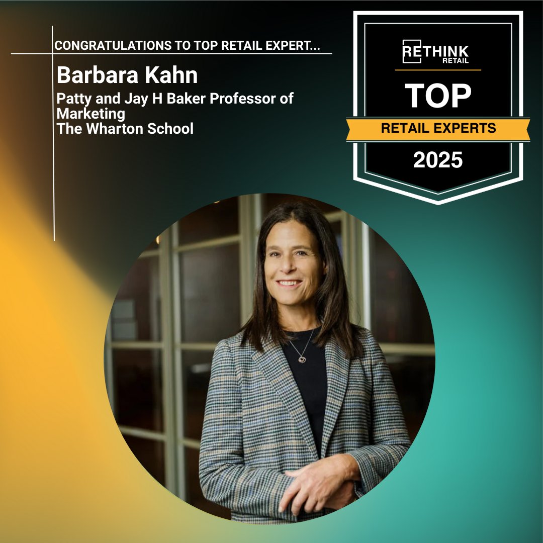 Barbara Kahn (@barbarakahn) on Twitter photo Thank you <a href="/rethinkretail/">rethinkretail</a> <a href="/aliyahflowers/">aliyah_flowers</a> for recognizing me as a Top Retail Expert 2025 #topretailexperts <a href="/Microsoft/">Microsoft</a> <a href="/Cognizant/">Cognizant</a> <a href="/BakerRetailCtr/">Baker Retailing Center</a> <a href="/Wharton/">The Wharton School</a> It is an honor to be part of this community of scholars and industry leaders Thank you <a href="/rethinkretail/">rethinkretail</a> <a href="/aliyahflowers/">aliyah_flowers</a> for recognizing me as a Top Retail Expert 2025 #topretailexperts <a href="/Microsoft/">Microsoft</a> <a href="/Cognizant/">Cognizant</a> <a href="/BakerRetailCtr/">Baker Retailing Center</a> <a href="/Wharton/">The Wharton School</a> It is an honor to be part of this community of scholars and industry leaders
