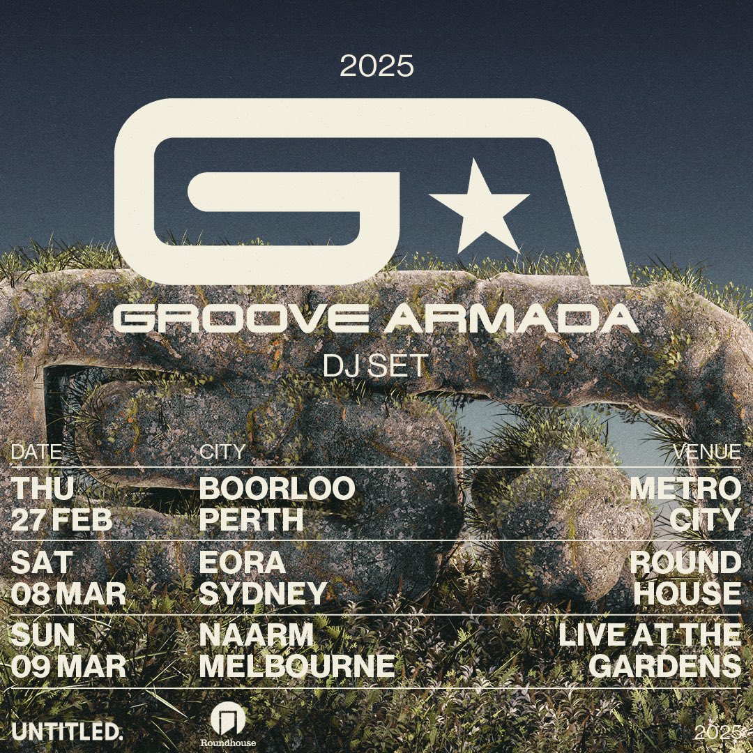 Excited to announce we’re coming back to Australia!

Some big shows coming up. See you soon… 👀

untitledgroup.com.au/tours/groovear…