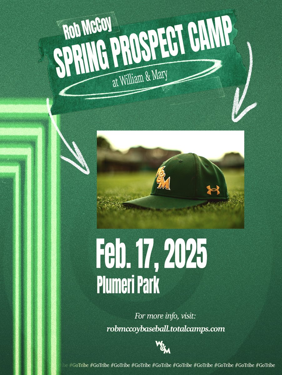 𝙃𝙚𝙖𝙙𝙨 𝙪𝙥! 👋

You can now sign up for the Spring Prospect Camp.

📍 Plumeri Park
🗓️ Feb. 17
🔗 robmccoybaseball.totalcamps.com