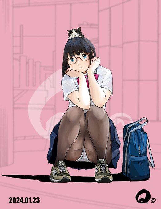 パンチラはパンスト越しがいい❣
あと猫のあ～ちゃんが絶妙に可愛く描けてる～～🙀 