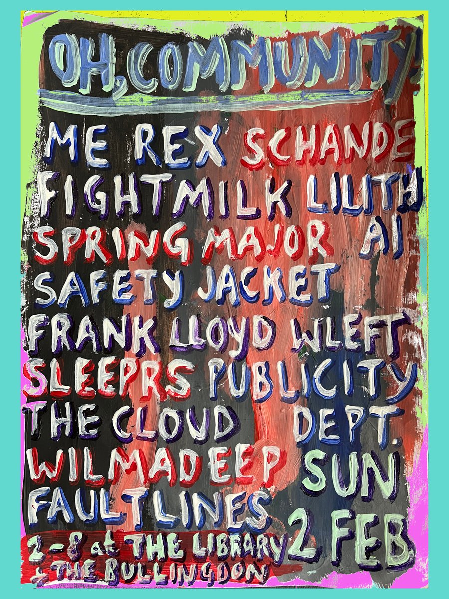 Divine Schism (@divineschism) on Twitter photo oh my! oh, community! first one of 2025
sun 2nd feb <a href="/TheLibraryPub/">The Library, Oxford</a> and front bar of <a href="/TheBullingdon/">The Bullingdon</a> feat ME REX, LILITH AI, FIGHTMILK, SCHANDE, SAFETY JACKET, SLEEPRS, SPRING MAJOR, FRANK LLOYD WLEFT and more!
come join us, music 2-8pm all ages wegottickets.com/divineschism oh my! oh, community! first one of 2025
sun 2nd feb <a href="/TheLibraryPub/">The Library, Oxford</a> and front bar of <a href="/TheBullingdon/">The Bullingdon</a> feat ME REX, LILITH AI, FIGHTMILK, SCHANDE, SAFETY JACKET, SLEEPRS, SPRING MAJOR, FRANK LLOYD WLEFT and more!
come join us, music 2-8pm all ages wegottickets.com/divineschism