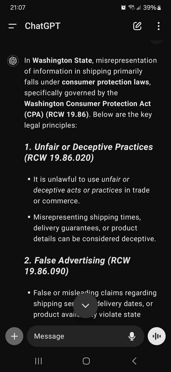 kwag1969's tweet photo. @AmazonHelp I'm reaching out to find out if I can hire an attorney deal with an unfair or deceptive practice for misrepresentation of delivery time on Amazon's delivery schedule under the State of Washington's and the federal government of the United States of America's codes https://t.co/r4lzaq2w7x