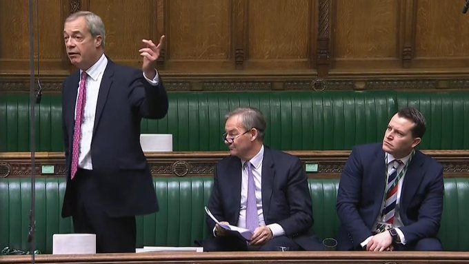 Nigel Farage, sitting with Reform UK MP James McMurdock who was jailed for attacking his girlfriend, says Labour are failing to stop assaults on young women.