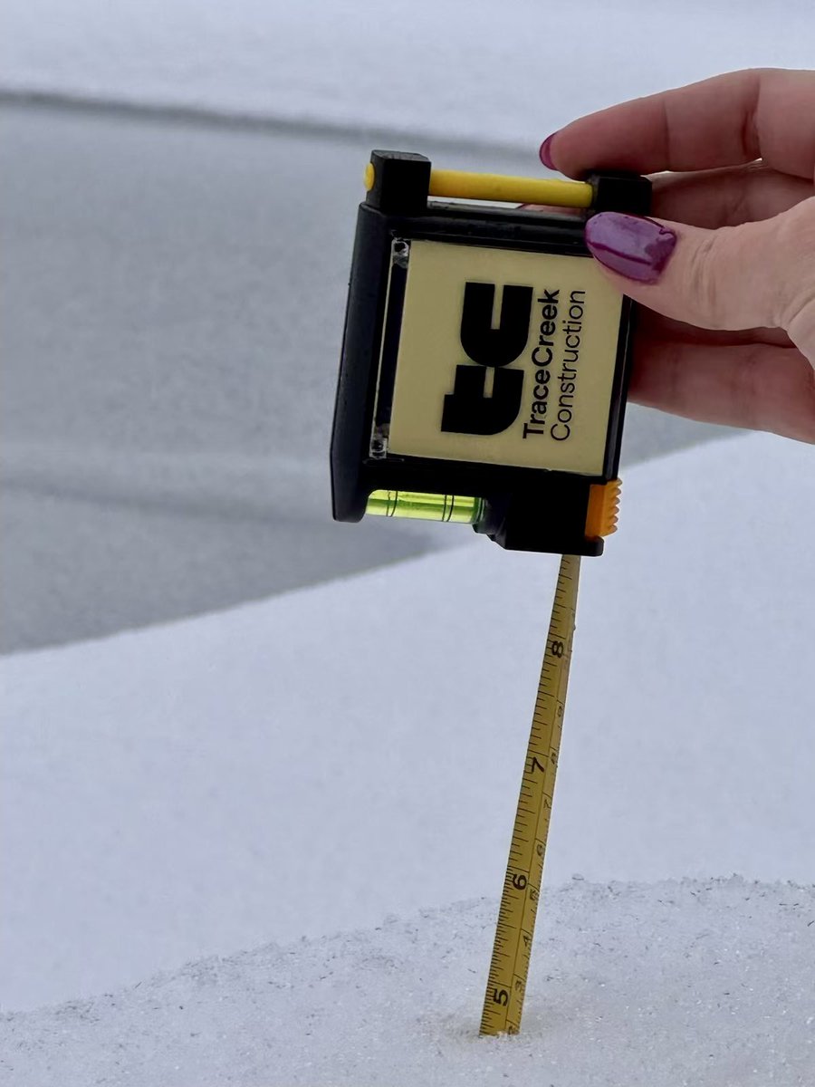 Blueprints for a snow day ❄️📏

1. Measure snow
2. Share photo 
3. Win! 

We’ve got our measuring tapes on site - now it’s your turn! Snap a picture of your snow depths (bonus points if you use your Trace Creek tape measure!), post photo and tag <a href="/TraceCreek_1993/">Trace Creek Construction</a> for a chance to