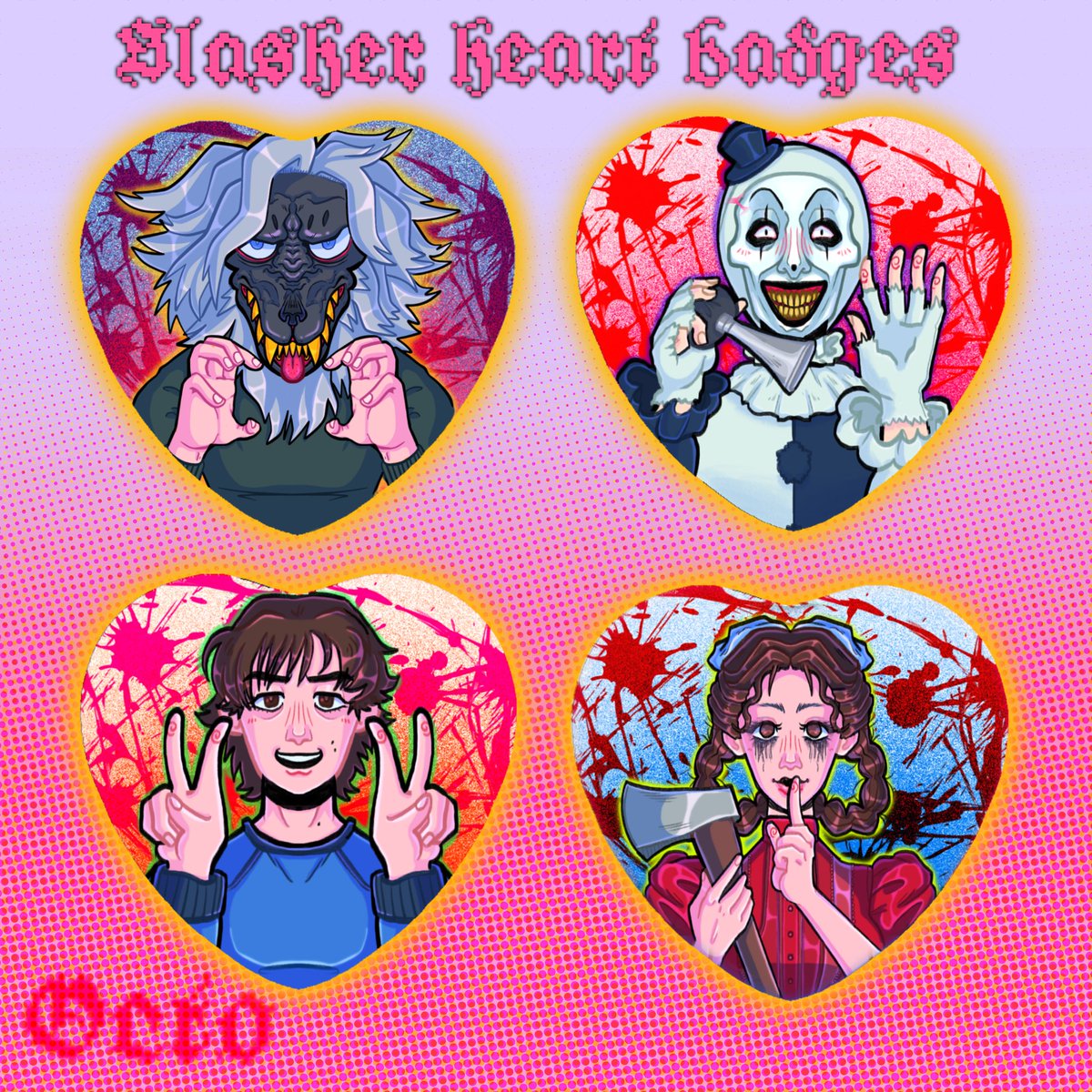 tootzoid's tweet image. Slasher heart badges available at my sh0p now:)!!

#TheCreepTapes #Peachfuzz