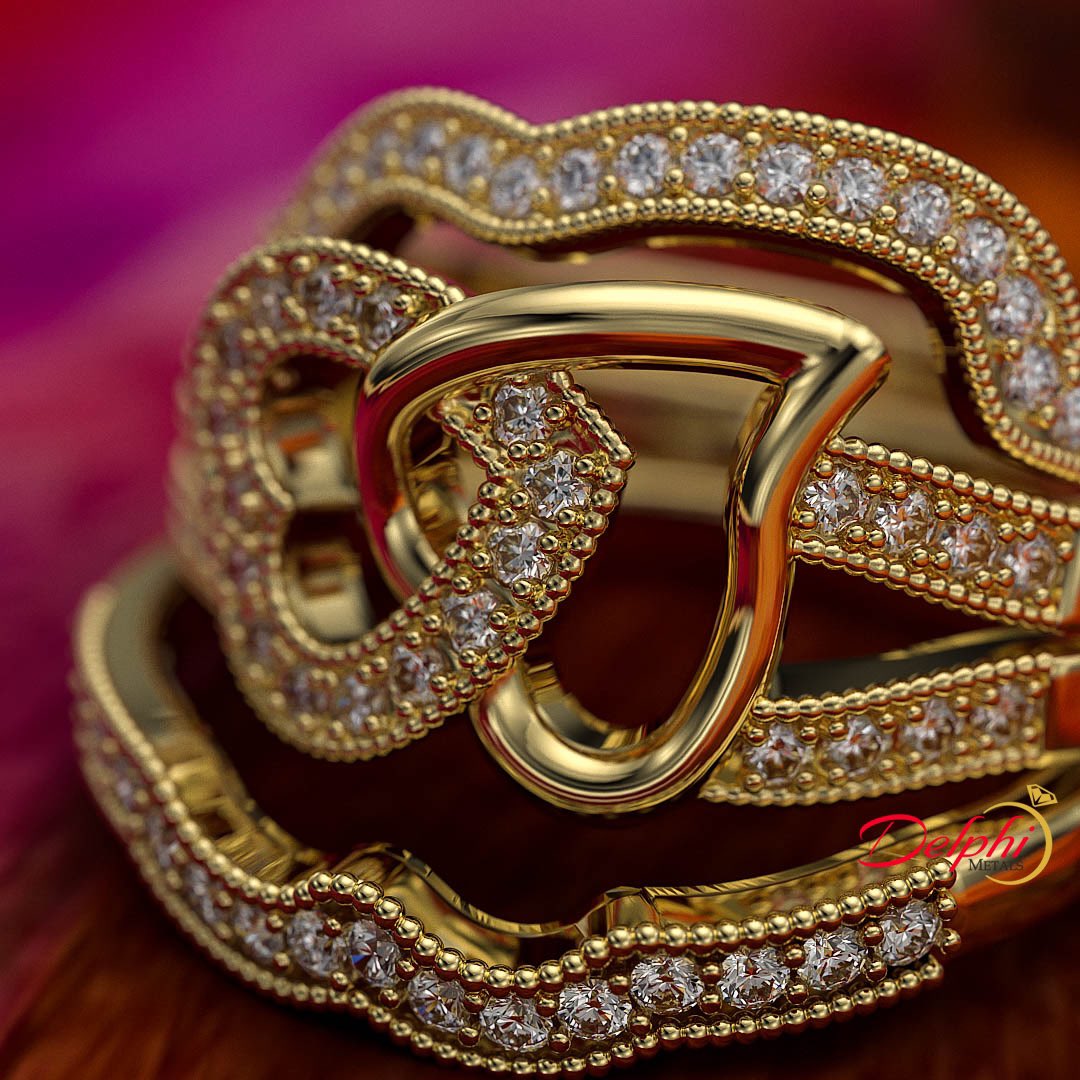 delphimetalsng's tweet image. Celebrate your love with this beautiful 0.53ct Round Diamond Heart Trio Bridal Set. This classic set features a stunning 0.53ct round center diamond encircled by two additional round diamonds, all housed in a sparkling heart shaped frame. Crafted with the highest quality…