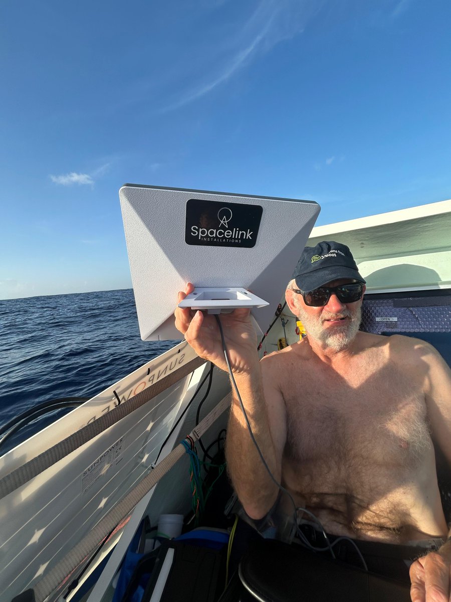🚣‍♀️ Just had a video call from Steve....in the middle of the Atlantic ocean made possible by <a href="/Starlink/">Starlink</a> and the Starlink Mini.

Steve just said that 🗣 "The Starlink mini has been a game changer for us, we were just able to deliver one of our Lessons From A Boat to a class at