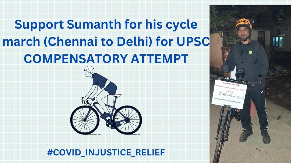 ImBishwajit9's tweet photo. Justice delayed is justice denied. Sumanth rides through Nallamala for every UPSC aspirant.@narendramodi ji,hear his voice and grant a compensatory attempt! 🙏 🙏#COVID_INJUSTICE_RELIEF #Retro #Modi4ViksitAndhra
@PMOIndia @ncbn @DoPTGoI
#Trump #Greenland #CumCoinSol $ECO https://t.co/iG9UHv93t8
