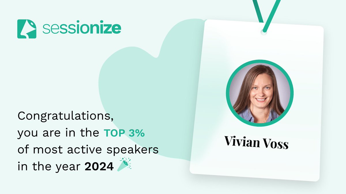 VivianTiiman's tweet photo. Just like the rest of my social feed, I managed to get to the top 3% of active speakers on the @SessionizeCom  platform 🎉🎉 

The 3% is exactly 999 speakers and that already is quite impressive. Congratulations to everyone getting the badge today!

#mvpbuzz #sessionize https://t.co/6whZVK6ouK
