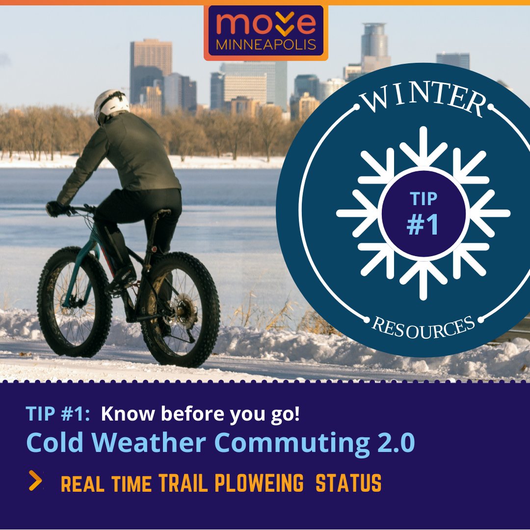 Winter Resources Tip #1 - Know before you go with the Minneapolis Live Trail Plowing Status Map! The trails are dry today but snow is expected this weekend.
View real-time MPRB trail conditions before you hit the trail.  Winter transportation resouces: moveminneapolis.org/winter-resourc…