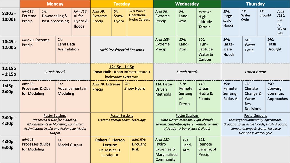 Are you ready for #AMS2025?? We've got an exciting lineup of Hydrology-related sessions coming up next week, mark your calendars!