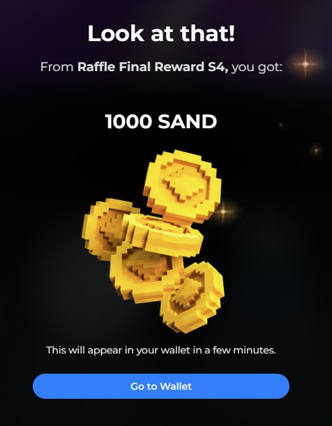 The prize is ahead of schedule.😇

Check the claim page now and if you're lucky you'll find a treasure box.💰

Right now there is still a Season's Greetings 2024 activity going on. 🎁

Play it, it's free. You might be as lucky as me.🍀
sandbox.game/en/events/seas…

<a href="/TheSandboxGame/">The Sandbox</a>