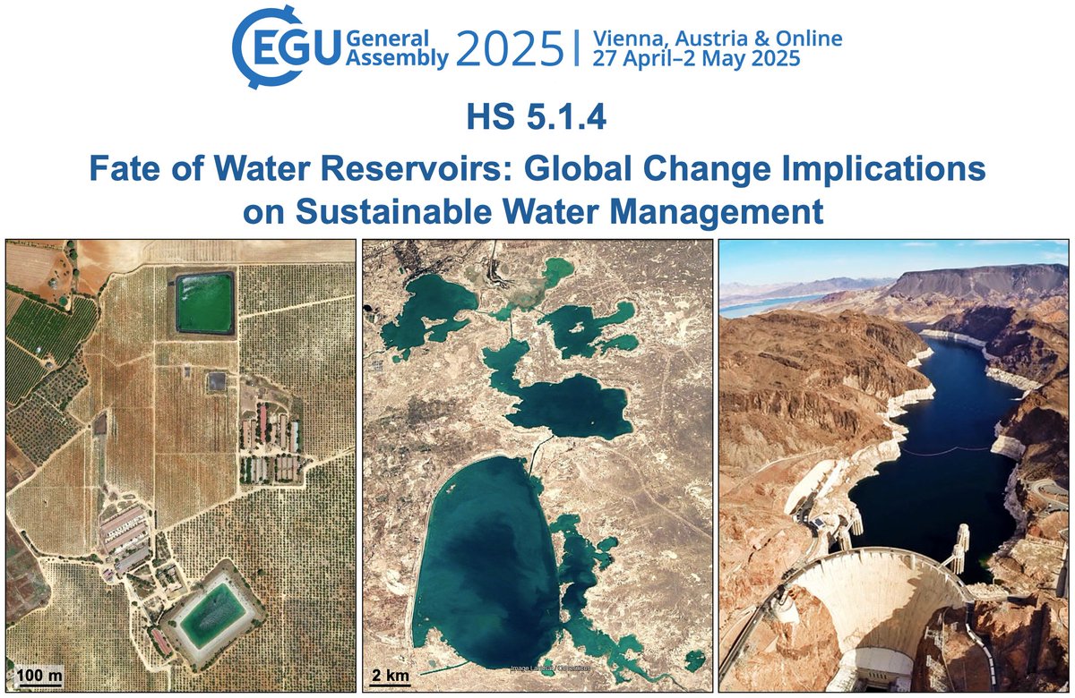 Join us at #EGU25 for the session "Fate of Water Reservoirs: Global Change Implications on Sustainable Water Management" (HS5.1.4), coordinated by <a href="/KavehMadani/">Kaveh Madani</a>, Sarah Null, Milad Aminzadeh, and me. 
I’ll attend in person and look forward to connecting! 

meetingorganizer.copernicus.org/EGU25/session/…