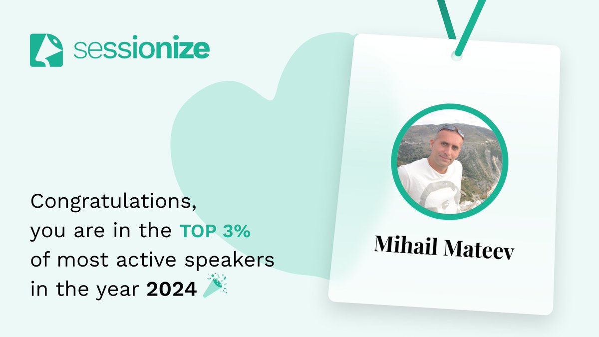The most active speaker in #sessionize for the third year! #MVPBuzz