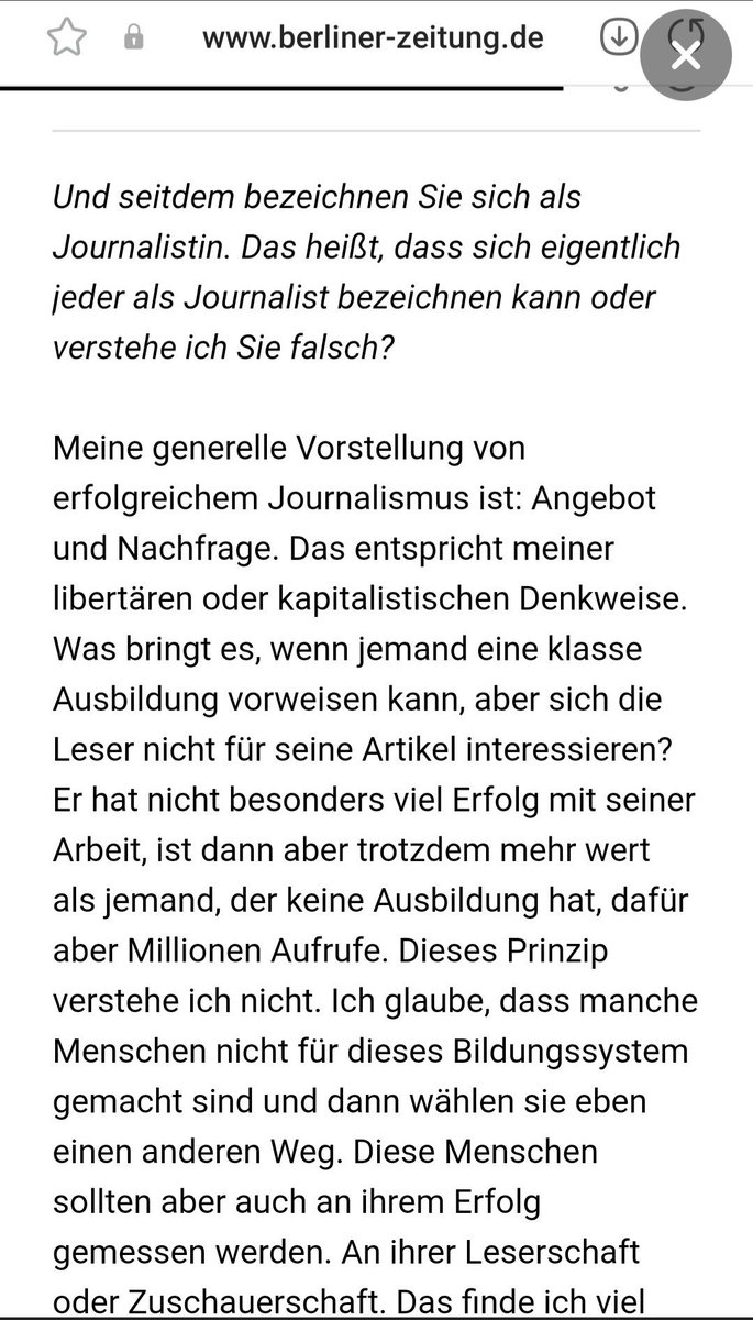 Die völlig abdriftende Berliner Zeitung interviewt natürlich auch die rechtsextreme Influencerin Naomi Seibt. Also gibt ihr Stichworte. Auf die sie dann solchen Quark sagt. Und noch viel mehr Quatsch. Alles unwidersprochen. So kann man den Journalismus auch beerdigen.