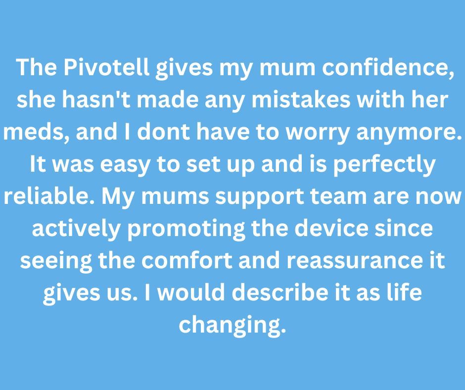 A lovely review to start the New Year!  Please contact us to learm more about the Pivotell range and how it can help you.