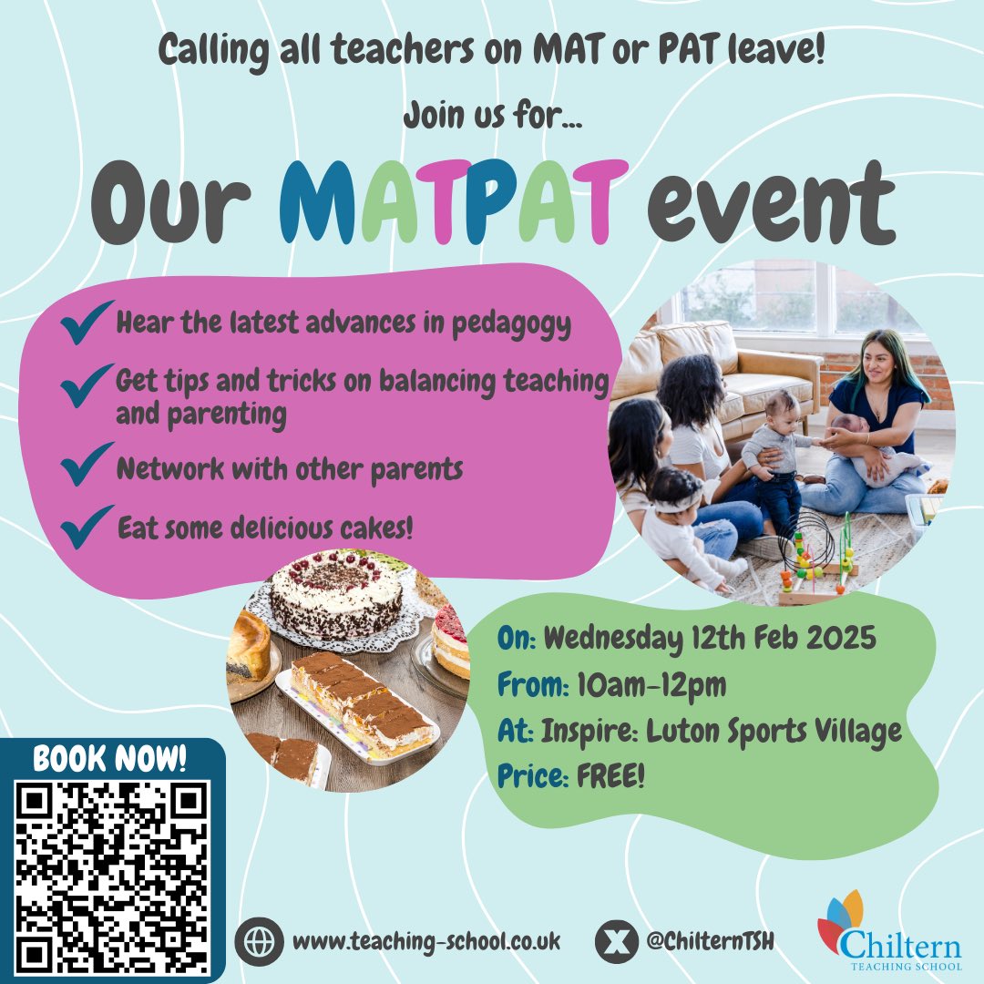 Are you a teacher/leader on parental leave?👶

Join us for our Term 2 MATPAT CPD &amp; Networking Event!👇👇

Book your free ticket here: eventbrite.co.uk/e/113983215164…