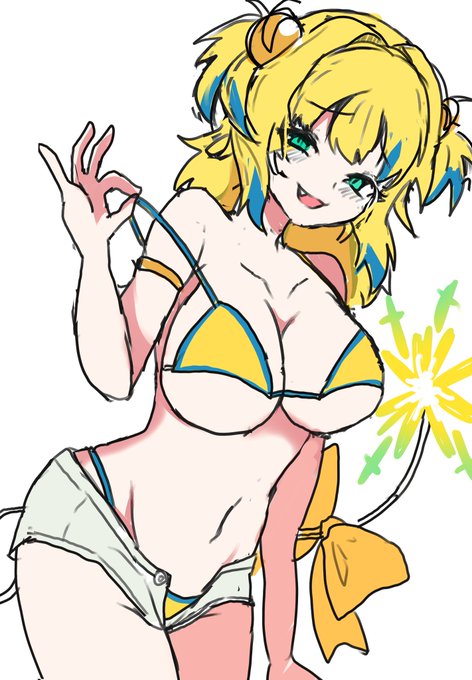 ラフと完成
水着ぱいにゃん 