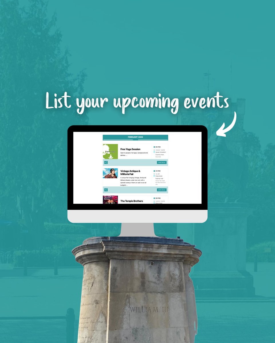 New Year means new events! 💪

2025 is here, and we’re ready to fill our "What’s On" page with all the fantastic events happening in and around Petersfield.

visitpetersfield.co.uk/event-submissi…