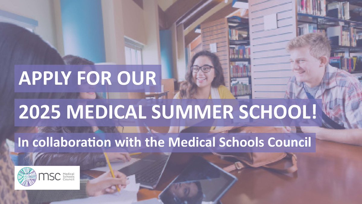 MSC (@ukmedschools) on Twitter photo Reminder to Yr 11 & 12 students in England to apply for our free medical summer schools supported by
<a href="/NHSEngland/">NHS England</a>!
🗓️The deadline is 19 January 2025.
Find a university offering a course near you and apply here: bit.ly/4h0aNFX Reminder to Yr 11 & 12 students in England to apply for our free medical summer schools supported by
<a href="/NHSEngland/">NHS England</a>!
🗓️The deadline is 19 January 2025.
Find a university offering a course near you and apply here: bit.ly/4h0aNFX
