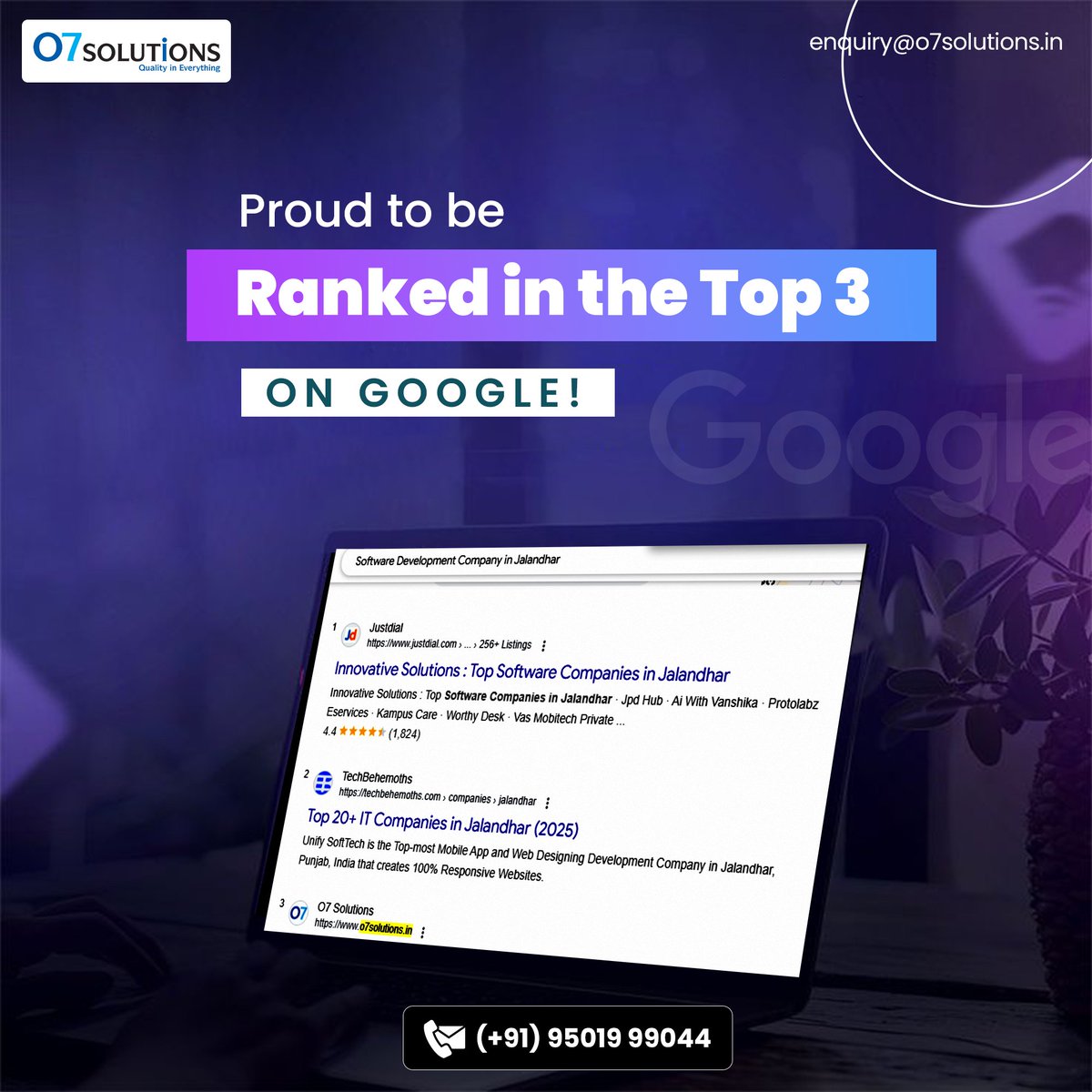 o7_solutions's tweet image. O7 Solutions, a top software development company in Jalandhar, is proud to be ranked in the top three on Google for expert SEO strategies and high-quality software.
📞 Call Us: +91 9501999044 | +91 6284545231
#O7Solutions #TopSoftwareDevelopment #SEOstrategies
