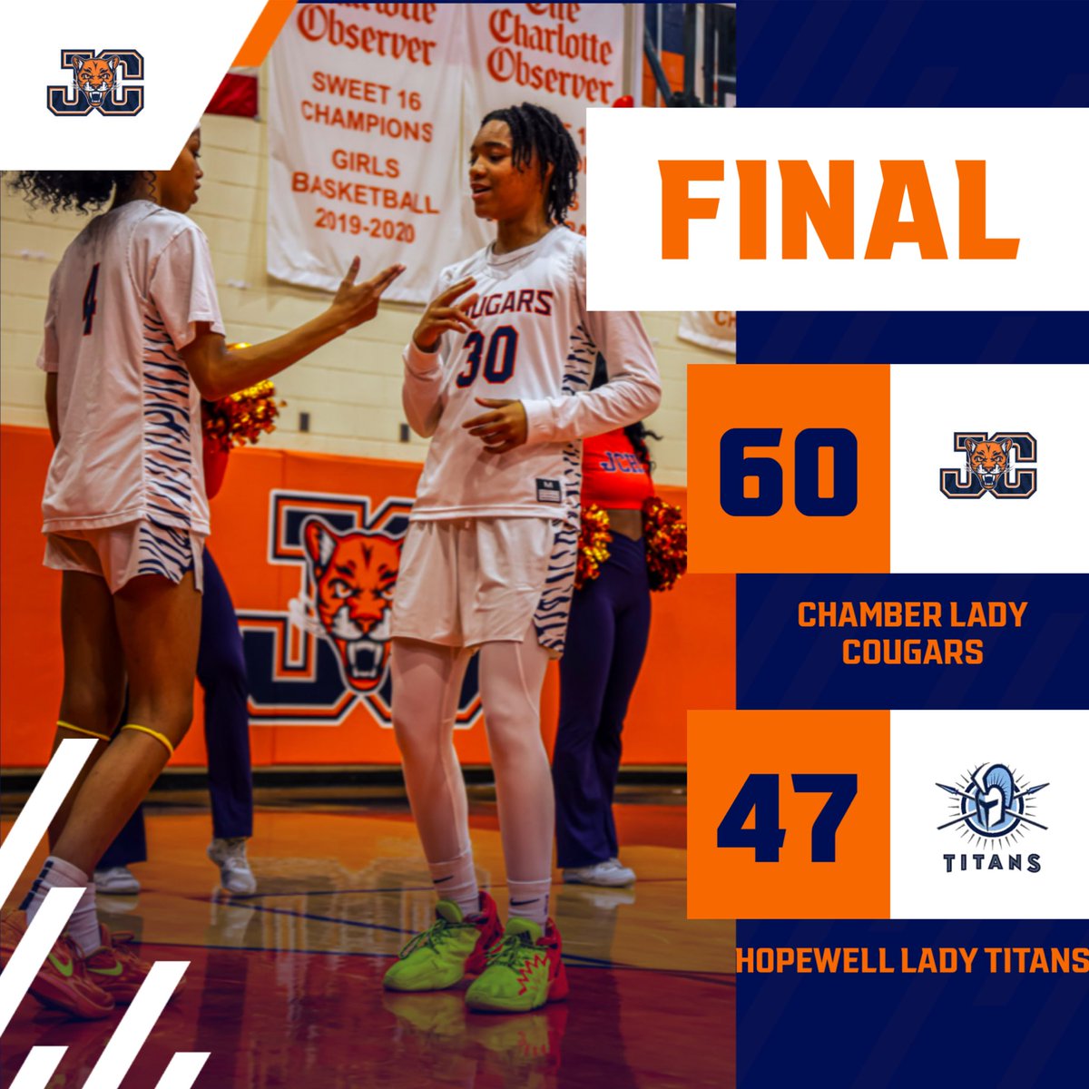 Lady Cougars move to 3-1 in QCAC  play. 

Growth in character for the W 🧡🐾