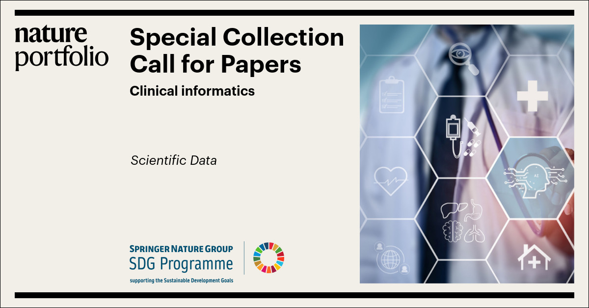 stenialo's tweet photo. I am happy to announce that together with @emmatonkin  we are serving as guest editors for the special collection "Clinical Informatics" at Nature's "Scientific Data" @NaturePortfolio . https://t.co/s3kJE6KtES https://t.co/klWhk5f4j7