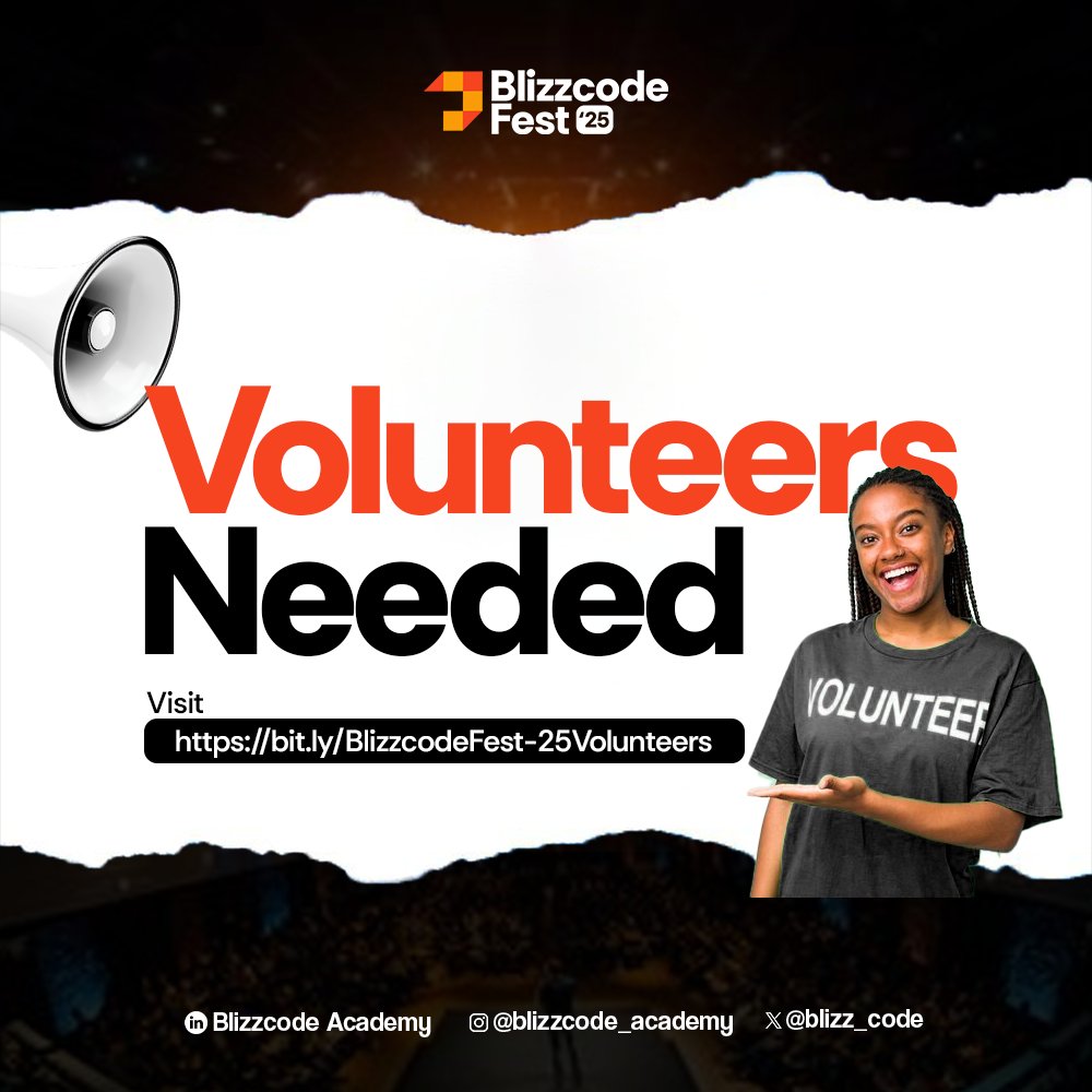 blizz_code's tweet image. Blizzcode Fest'25 is coming to Uyo 🎉🎉
Volunteers are needed to aid in planning of the event. If you would love to be part of the event team, please feel out this form and you will be contacted shortly.
bit.ly/BlizzcodeFest-…
#blizzcodeacademy #blizzcodefest25 #techevent