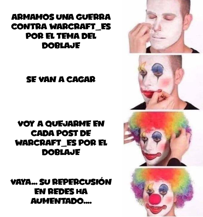 The Kobold Army (@thekoboldarmy) on Twitter photo ¡Qué grandes sois <a href="/Warcraft_ES/">Warcraft ES</a> ! Antes de lo del doblaje teníais 3k por publicación y ahora casi todos llegan a 10k porque los payasos de este circo quieren hacer su malestar evidente... 🤡🤡🎪 ¡Qué grandes sois <a href="/Warcraft_ES/">Warcraft ES</a> ! Antes de lo del doblaje teníais 3k por publicación y ahora casi todos llegan a 10k porque los payasos de este circo quieren hacer su malestar evidente... 🤡🤡🎪