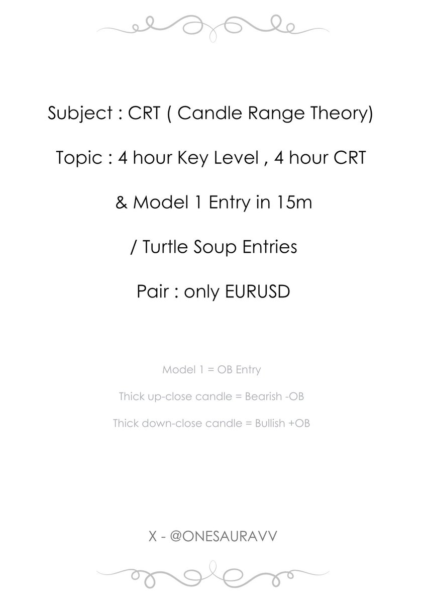 ONESTrades's tweet photo. 4h CRT - 15m Model 1 Entry 
All Thanks to @SpeculatorFL &amp; @Romeotpt

PDF - https://t.co/Av6uPVFvRb

Notion - https://t.co/4gYxvJFBlo https://t.co/dgvQpyN9UQ
