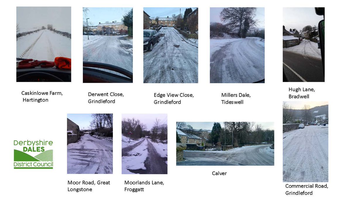 Bins update Wed 8 Jan -  No collections in the north of the district today due to weather related health &amp; safety concerns. If you have not received your collection yet, please leave your bins out and we will collect these as soon as possible. derbyshiredales.gov.uk/your-council/n…