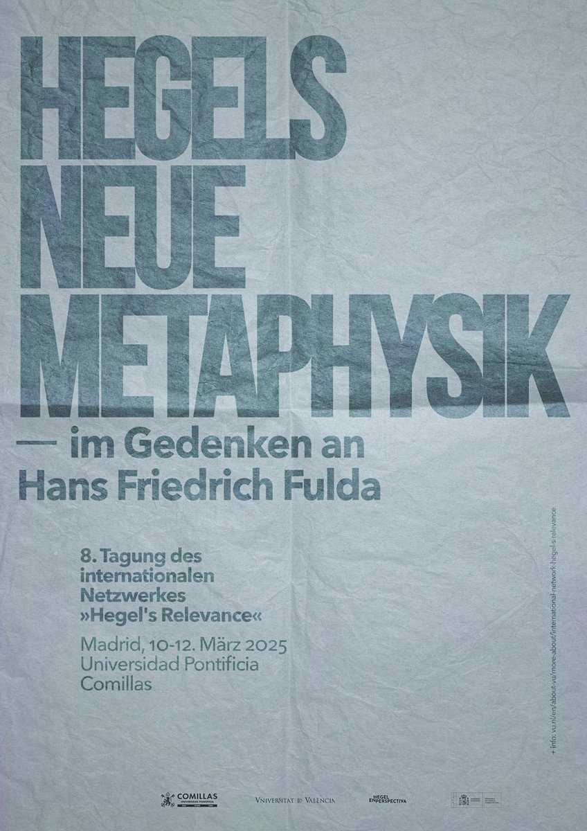 Hegel en perspectiva (@eshgl) on Twitter photo Next March in Madrid we sponsor the 8. Tagung des internationalen Netzwerkes “Hegel’s relevance”, organised by <a href="/RafaelAragues/">Rafael Aragüés</a> at <a href="/UCOMILLAS/">Universidad Pontificia Comillas</a>
<a href="/hegelpd/">hegelpd</a> <a href="/HegelianNews/">Hegelian News</a> <a href="/HegelSocietyGB/">Hegel Society GB</a> <a href="/hegel_vereinig/">Hegelvereinigung</a> <a href="/SEHegelianos/">Sociedad Iberoamericana de Estudios Hegelianos</a> <a href="/SeminarioHegel/">Seminario Hegel Complutense</a> Next March in Madrid we sponsor the 8. Tagung des internationalen Netzwerkes “Hegel’s relevance”, organised by <a href="/RafaelAragues/">Rafael Aragüés</a> at <a href="/UCOMILLAS/">Universidad Pontificia Comillas</a>
<a href="/hegelpd/">hegelpd</a> <a href="/HegelianNews/">Hegelian News</a> <a href="/HegelSocietyGB/">Hegel Society GB</a> <a href="/hegel_vereinig/">Hegelvereinigung</a> <a href="/SEHegelianos/">Sociedad Iberoamericana de Estudios Hegelianos</a> <a href="/SeminarioHegel/">Seminario Hegel Complutense</a>