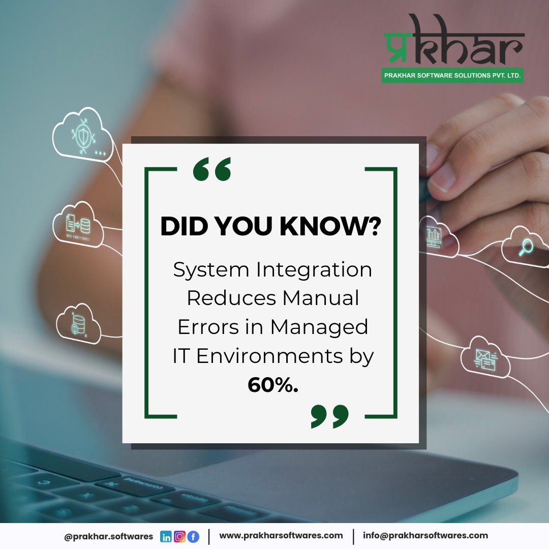 Prakharsoftware's tweet image. #systemintegration #itmanagement #techinnovation #errorfreeIT #digitaltransformation #managedservices #efficiencyboost #automationbenefits #itoptimization #futureoftech #psspl